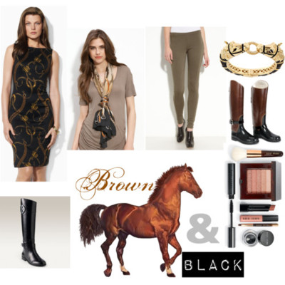 Brown Fashion Riding Boots on Brown And Black Equestrian Style