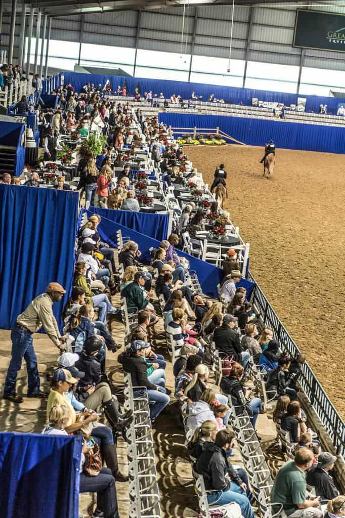 The stands were packed for this spectacular showjumping event in Houston, Texas. Photo Credit: PWL Studio